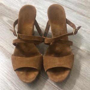 Ugg brand wedge sandals. Size 6.5. Tan.